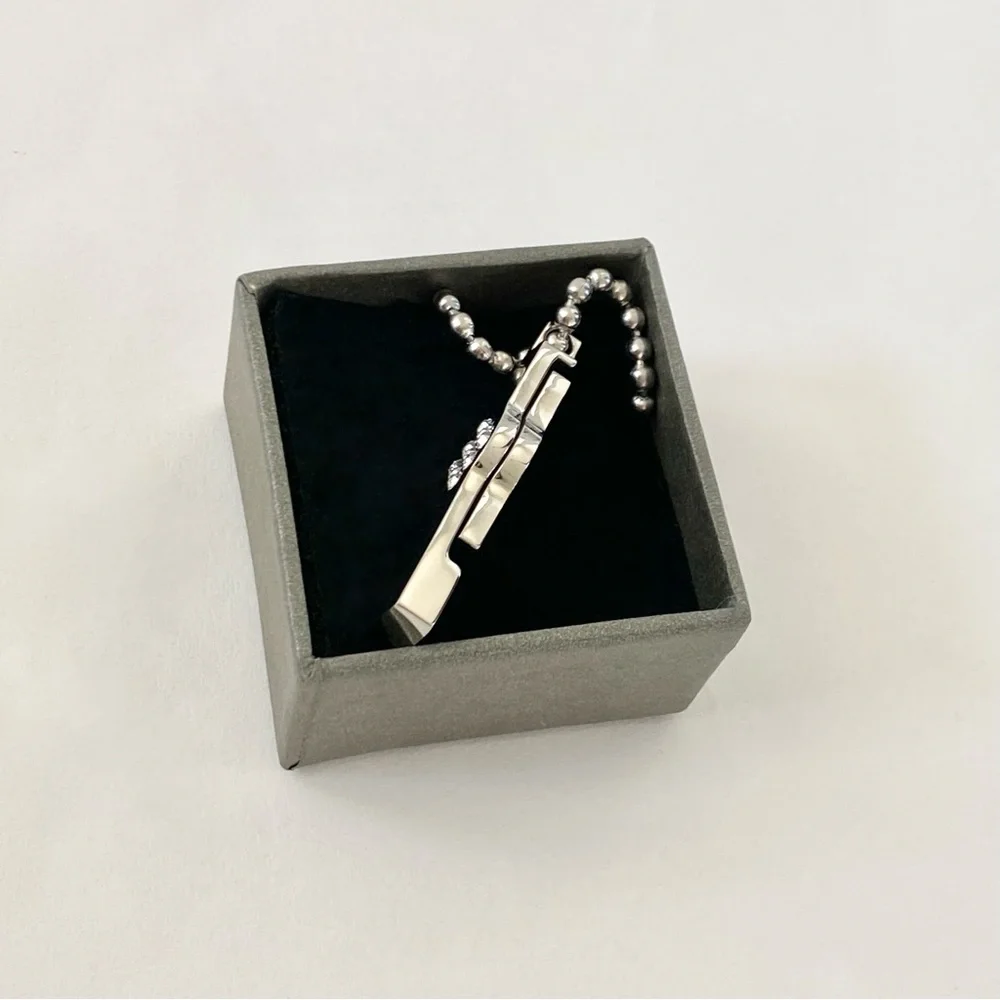 Stainless Steel Cross Pendant Necklace Swarovski Crystals Religious Men & Women - Picture 6 of 11